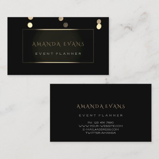 Veranstaltungsplaner Innenarchitekt Schwarz-weiß G Visitenkarte (Vorne/Hinten)