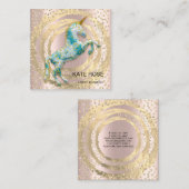 Veranstaltungsplaner Music Media Blue Unicorn Circ Quadratische Visitenkarte (Vorne/Hinten)