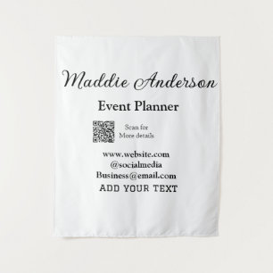 Veranstaltungsplaner Name Q R Code Details Website Wandteppich