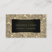 Veranstaltungsplaner Schwarz Gerahmt Golden Spark Visitenkarte (Vorderseite)