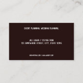 Veranstaltungsplaner Visitenkarte (Rückseite)