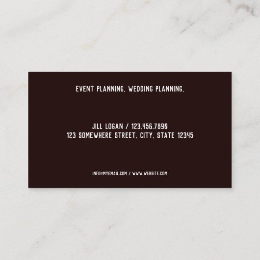 Veranstaltungsplaner Visitenkarte (Rückseite)