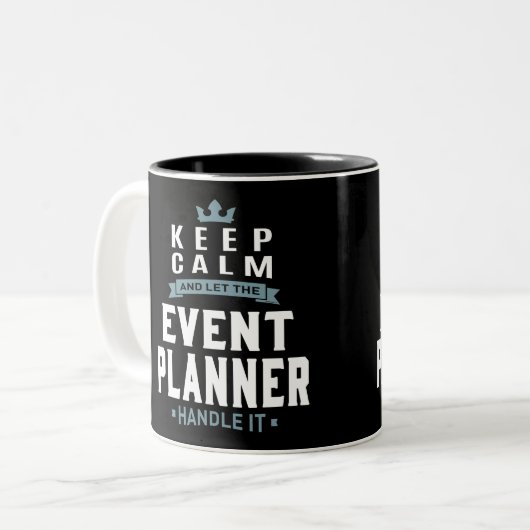 Veranstaltungsplaner Zweifarbige Tasse (Vorderseite Links)