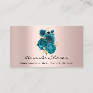 VeranstaltungsplanerTeal Gold Rose Logo QR CODE Visitenkarte