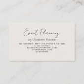 Veranstaltungsplanung Modern Boho Visitenkarte (Rückseite)