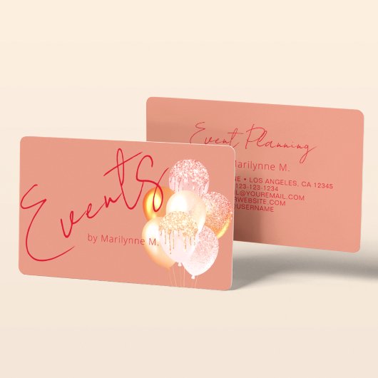 Veranstaltungsplanung Moderne Glitzer-Ballons Visitenkarte
