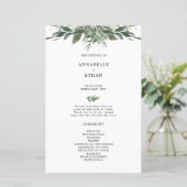 Veranstaltungsprogramm für die Hochzeitsfeier in F (Stehend Vorderseite)