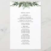 Veranstaltungsprogramm für die Hochzeitsfeier in F (Rückseite)