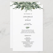 Veranstaltungsprogramm für die Hochzeitsfeier in F (Vorne/Hinten)