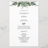 Veranstaltungsprogramm für die Hochzeitsfeier in F (Vorderseite)