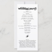 Veranstaltungsprogramm für die Retro-Hochzeit (Rückseite)