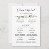 Veranstaltungsreihenfolge des Hochzeitsprogramms Einladung (Vorderseite)