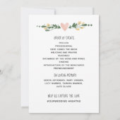 Veranstaltungsreihenfolge des Hochzeitsprogramms Einladung (Rückseite)