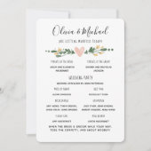 Veranstaltungsreihenfolge des Hochzeitsprogramms Einladung (Vorderseite)