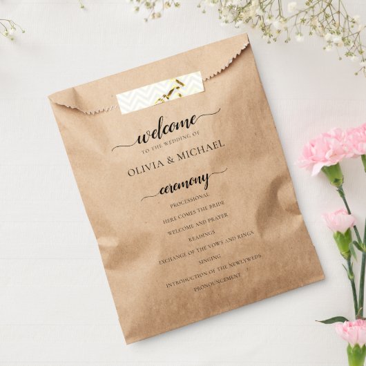 Veranstaltungsreihenfolge Hochzeitsprogramm für di Geschenktütchen (Versiegelt)