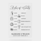 Veranstaltungsreihenfolge - Symbole Kalligrafie lö Acrylschild (Vorderseite)