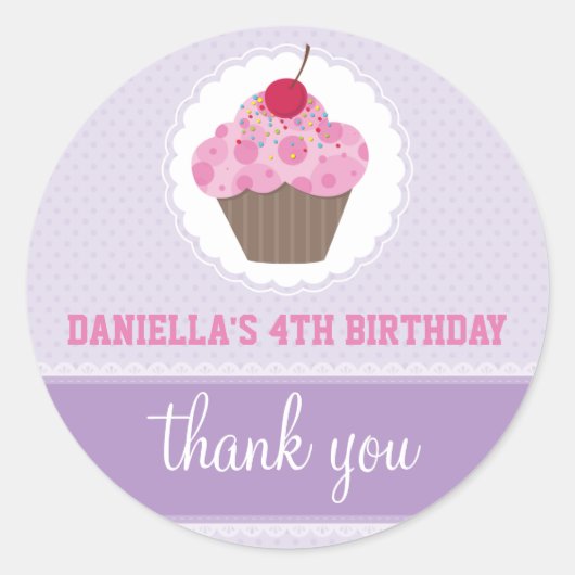 VERANSTALTUNGSSTÜCK :: Cupcake 4 Runder Aufkleber (Vorderseite)