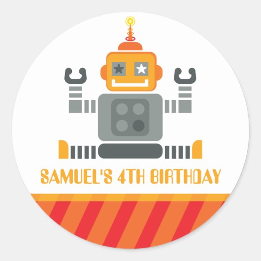 VERANSTALTUNGSSTÜCK :: Roboter 2 Runder Aufkleber (Vorderseite)