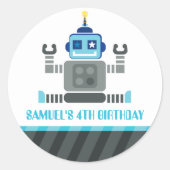 VERANSTALTUNGSSTÜCK :: Roboter 4 Runder Aufkleber (Vorderseite)