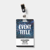 Veranstaltungstitel mit Hintergrundinformationen z Ausweis (Vorderseite mit Clip)