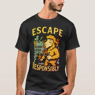Verantwortungsbewusste Flucht - Retroschaf mit Ros T-Shirt