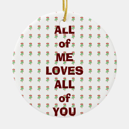 VERARBEITEN SIE IHRE LIEBE / MISTLETOS AUF DER GLE KERAMIK ORNAMENT (Vorne)