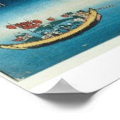 Verarbeitung über eine Brücke (Farbwoodblock-Druck Poster (Ecke)