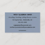 Verarbeitungsbare Pferdeställe Visitenkarte (Rückseite)