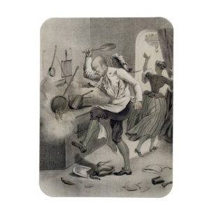 Verärgern Sie in der Küche, von einer Reihe Druc Magnet