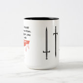 Verärgert den Schriftsteller nicht!!! Zweifarbige Tasse (Mittel)