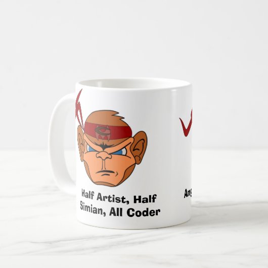 Verärgerte Code-Affe-Tasse Kaffeetasse (Vorderseite Links)