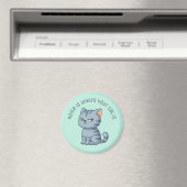 Verärgerte Graue Tabby-Katze Benutzerdefinierter T Magnet (In Situ (Geschirrspüler))