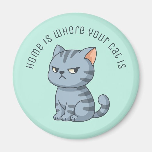 Verärgerte Graue Tabby-Katze Benutzerdefinierter T Magnet (Vorne)