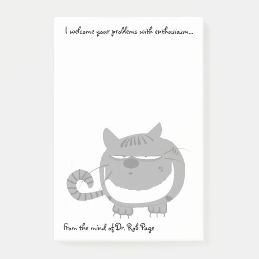 Verärgerte Katze "ich begrüße Ihre Problem-" Post-it Klebezettel (Vorderseite)