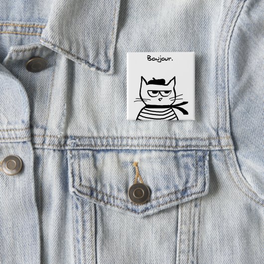 Verärgerte Katze ist so sehr französisch Button (Beispiel)