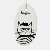 Verärgerte Katze ist so sehr französisch Keramik Ornament (Rechts)