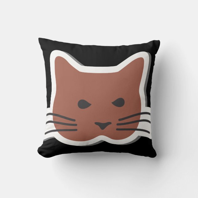 Verärgerte Katze Kissen (Vorderseite)