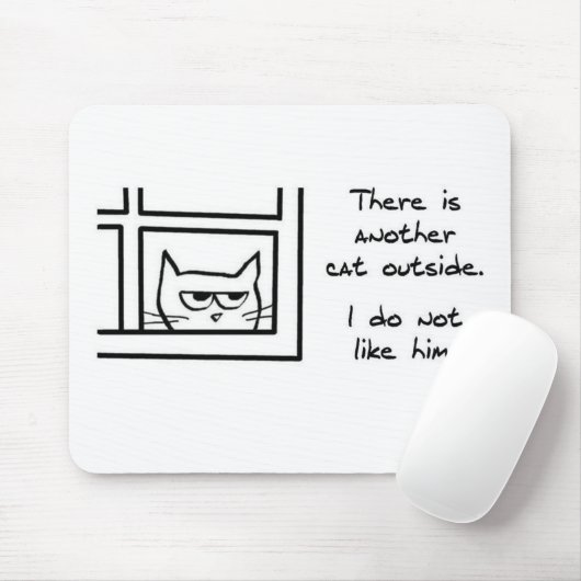 Verärgerte Katze sieht eine andere Katze - lustige Mousepad (Mit Mouse)