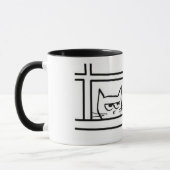 Verärgerte Katze sieht eine andere Katze - lustige Tasse (Links)