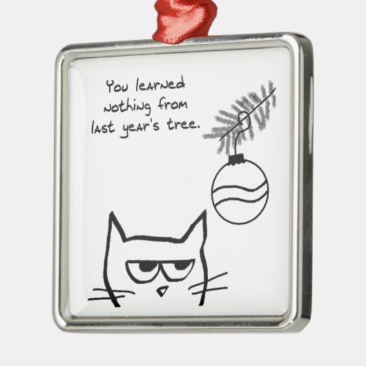 Verärgerte Katze und der Weihnachtsbaum Ornament Aus Metall (Links)