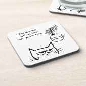 Verärgerte Katze und der Weihnachtsbaum Untersetzer (Linke Seite)