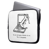 Verärgerte Katze verlangt Aufmerksamkeit - lustige Laptopschutzhülle (Vorderseite Links)