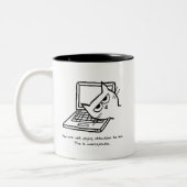 Verärgerte Katze verlangt Aufmerksamkeit - lustige Zweifarbige Tasse (Links)