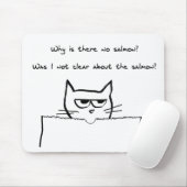 Verärgerte Katze verlangt Lachse - lustige Katze Mousepad (Mit Mouse)