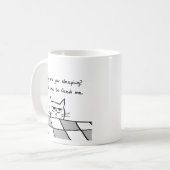 Verärgerte Katze will Sie aus Bett heraus Kaffeetasse (Vorderseite Links)