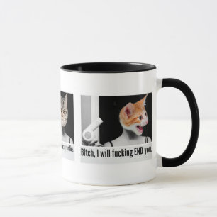 Verärgerte Katzen-Tasse, zum der Leute zu Tasse