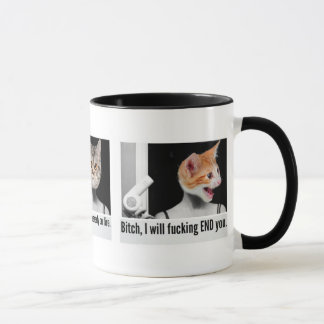 Verärgerte Katzen-Tasse, zum der Leute zu Tasse