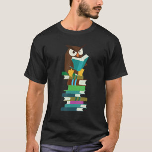 Verärgerte Lustige Eule Bücher Lesende Lehrerin Sc T-Shirt