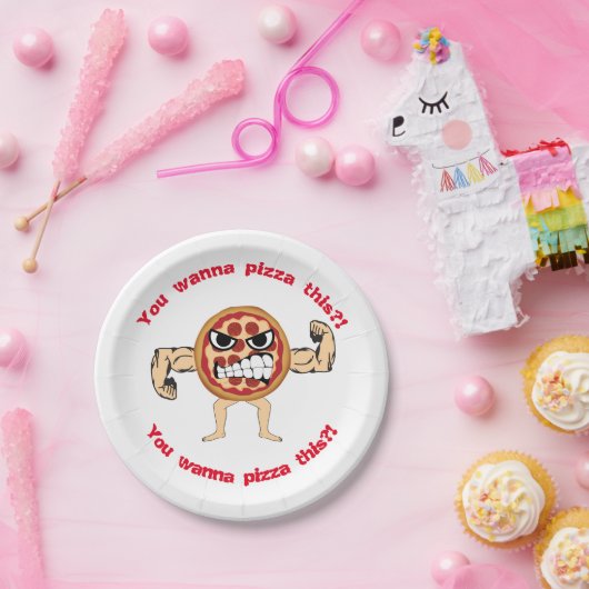 Verärgerte Pizza-Platte Pappteller (Party)