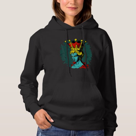 Verärgerte Schachfigur Königin Hoodie (Vorderseite)